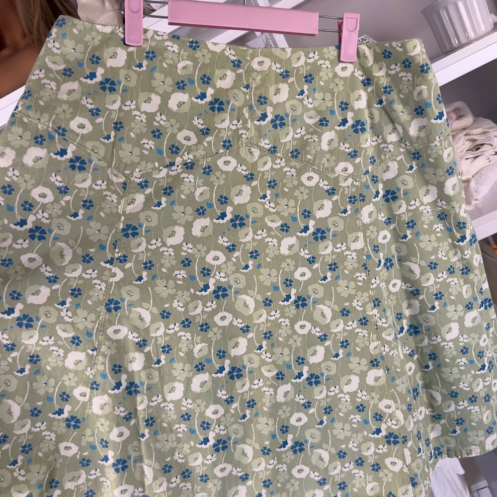 Venezia Green Floral A-Line Skirt - Picture 6 of 9